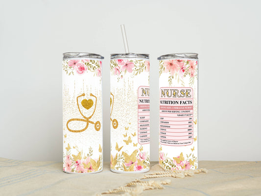 20 oz Nurse Steel Tumbler – Insulated Travel Mug with Lid & Straw | Customizable | Hot & Cold Drinkware | Gift for Him, Her, or Kids