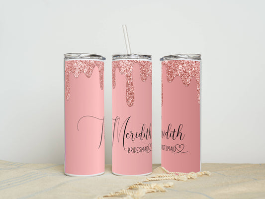 Custom Tumbler, Flower Tumbler, Custom Name Cup,Birthday Gift, Mother's Day Gift for her, Bridesmaid Gift Ideas,Bridesmaid Cup, Tumbler Gift