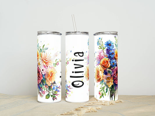 20oz Stainless Steel Tumbler – Insulated Travel Mug with Lid & Straw | Customizable | Hot & Cold Drinkware | Gift for Him, Her, or Kids
